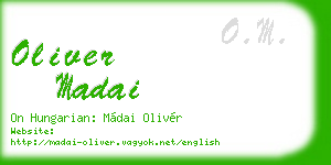 oliver madai business card